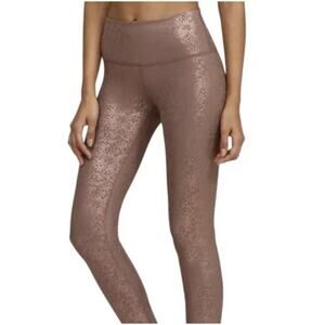 Noli Yoga Gloss Rose Leggings Women’s S Pink Glitter Shinny Yoga Athleisure